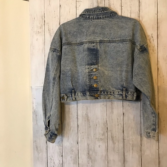 Unomatch Women Modern Loose Long Sleeve Fabulous Collar Neck Winter Denim Jacket - Picture 11 of 12